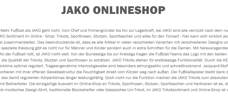 JAKO – Teamwear that connects