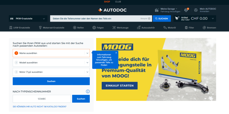 Auto-Teile einfach finden und sicher bestellen mit Auto-Doc.ch