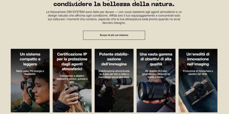 Sistemi fotografici e attrezzature con OM System