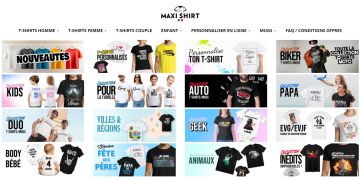 T-shirts personnalisés et cadeaux uniques avec MAXI SHIRT